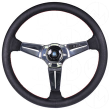 Load image into Gallery viewer, Nardi Deep Corn Steering Wheel - 350mm Perforated w/ Polished Spokes &amp; Red Stitch