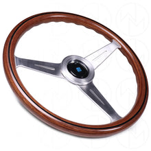 Load image into Gallery viewer, Nardi Classic Wood Marine Steering Wheel - 360mm Satin Silver Spokes