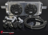 SpeedFactory Racing B-Series Tucked Radiator Complete Kit -16an Hose, Fittings, Fill Neck and Thermostat Housing